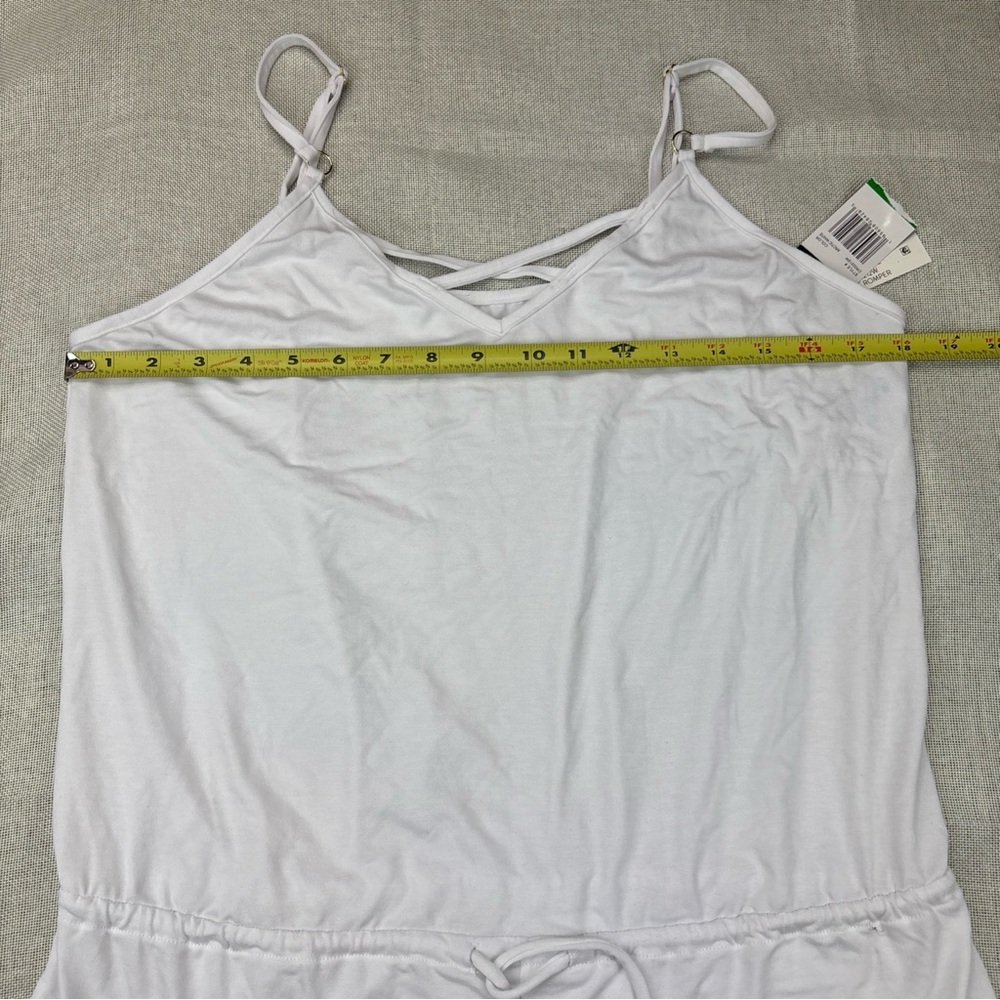California Waves Women’s Juniors White Tie-Waist Swim Cover-Up Romper L - Picture 8 of 12